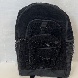 Pottery Barn Teen Sherpa Black BACKPACK no monogrammed Large